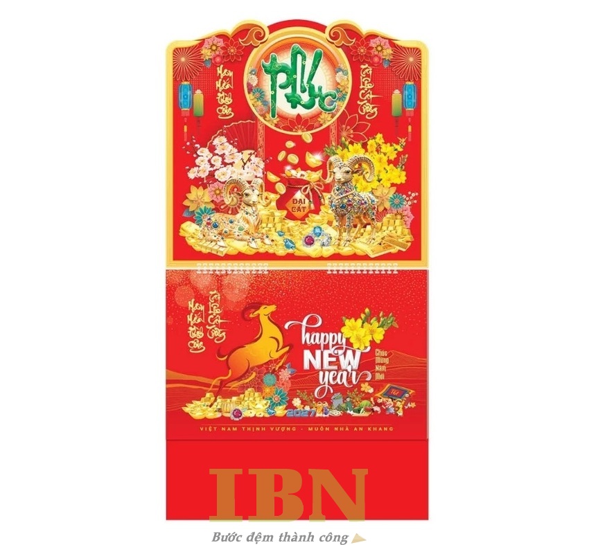 Mẫu lịch treo tường 2027 chủ đề Phúc