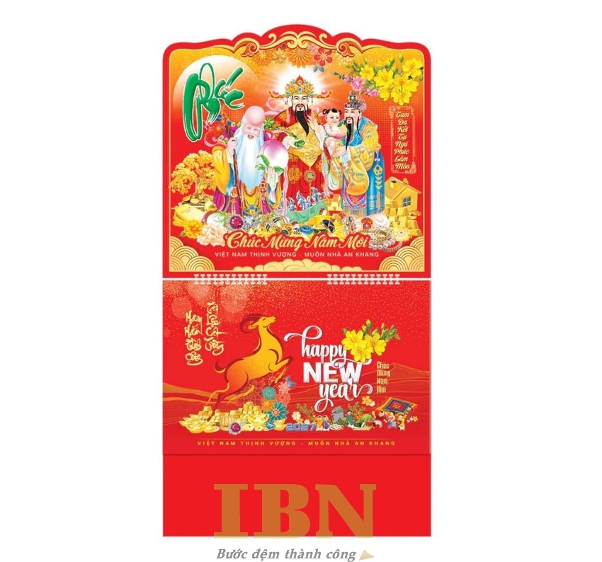 Mẫu lịch treo tường Tết Đinh Mùi 2027 đẹp, cao cấp