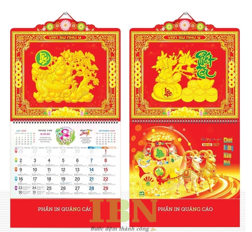 Mẫu lịch treo tường đẹp, sang trọng