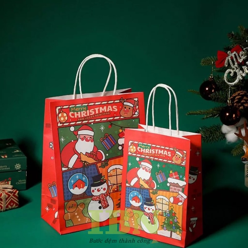 Mẫu túi giấy Noel dáng đứng
