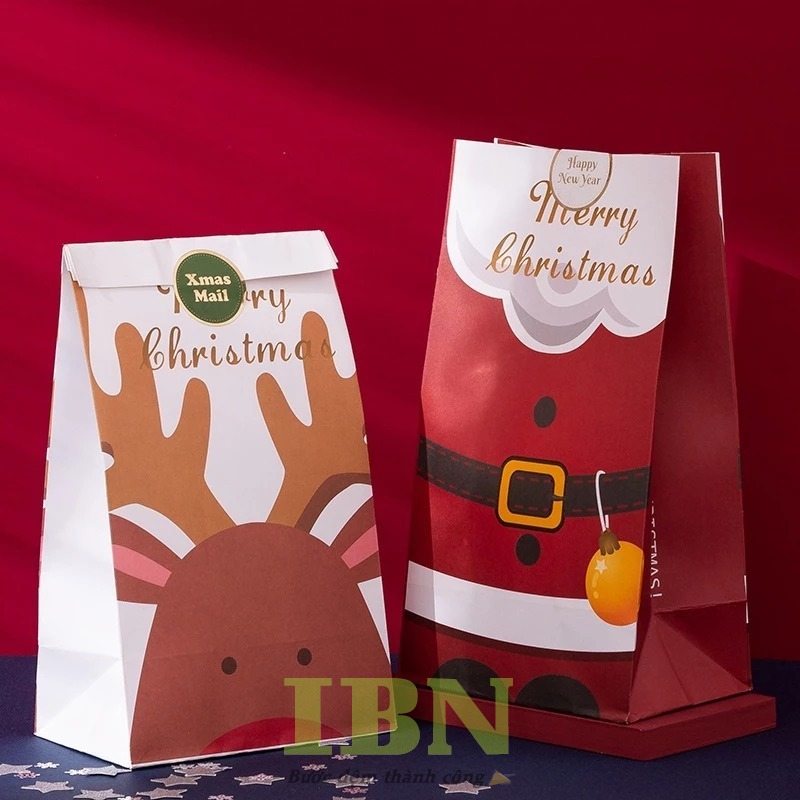 Mẫu túi giấy Noel không quai